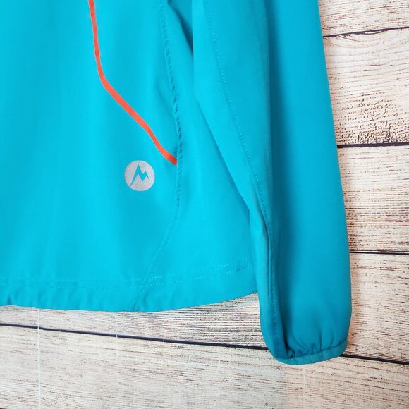 Women's MARMOT FUSION JACKET Lightweight Running Pockets Teal Blue XS/TP - Picture 15 of 16